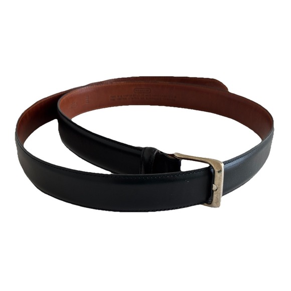 Coach‎ Men's Handcrafted Black Polished Leather 5951 Dress Belt Size 40 - Picture 1 of 4